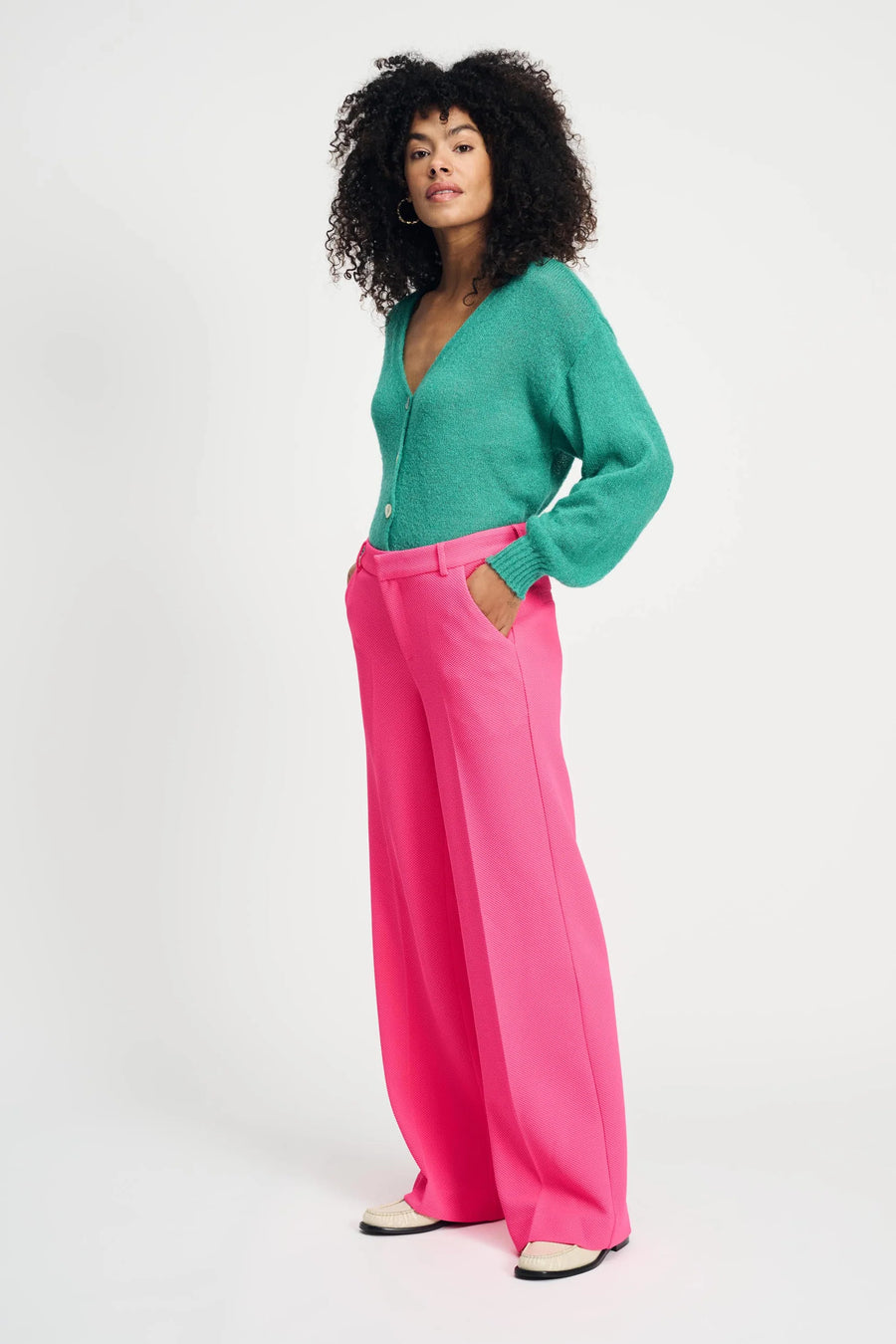 Broek POM- Wide Leg Vibrant Pink - sp9050