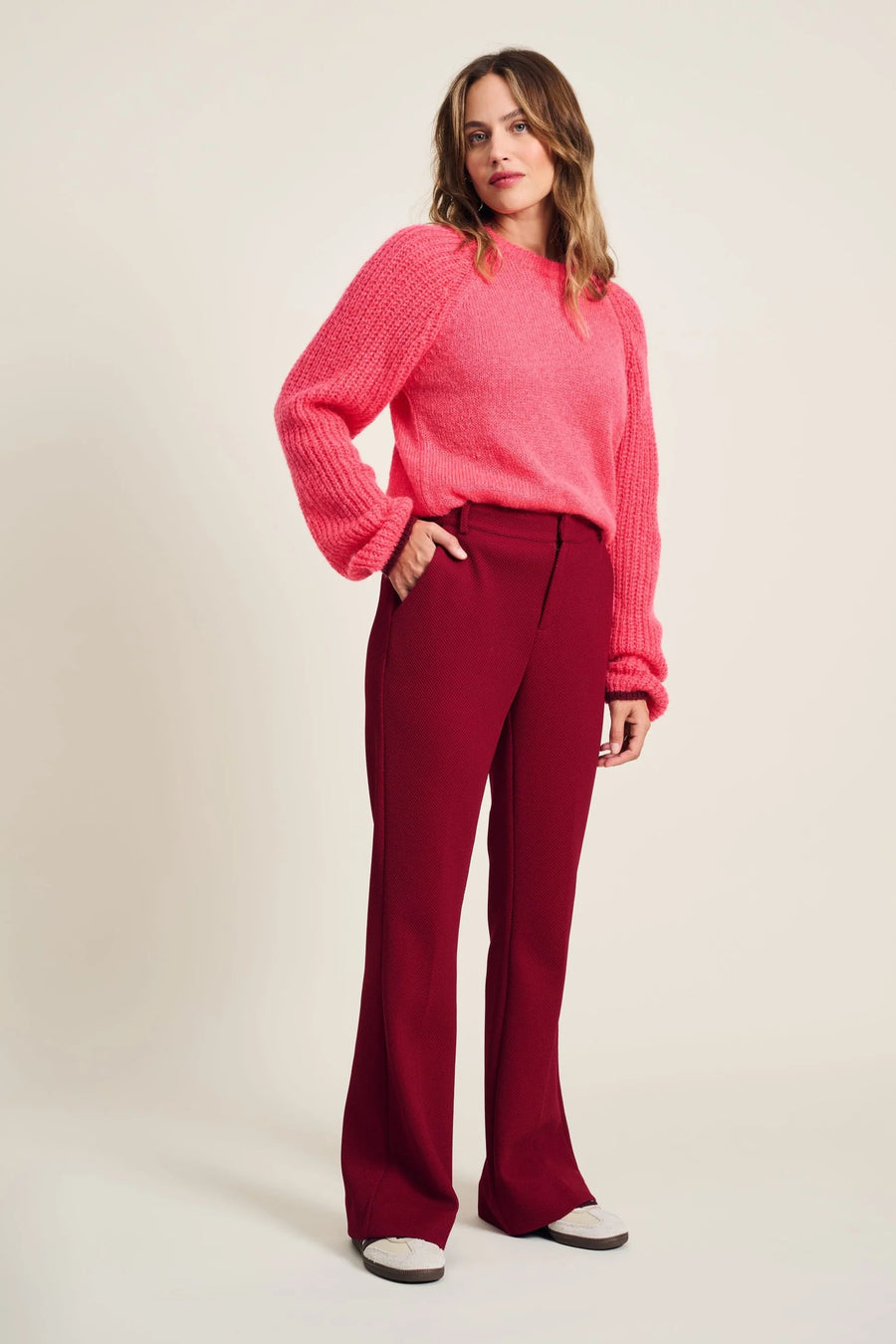 Broek Flare Burgundy Red POM Amsterdam - SP8044