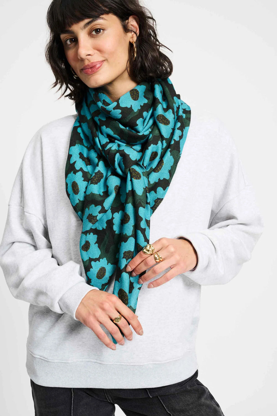 Sjaal POM - Wild Flowers Blue - sp9404