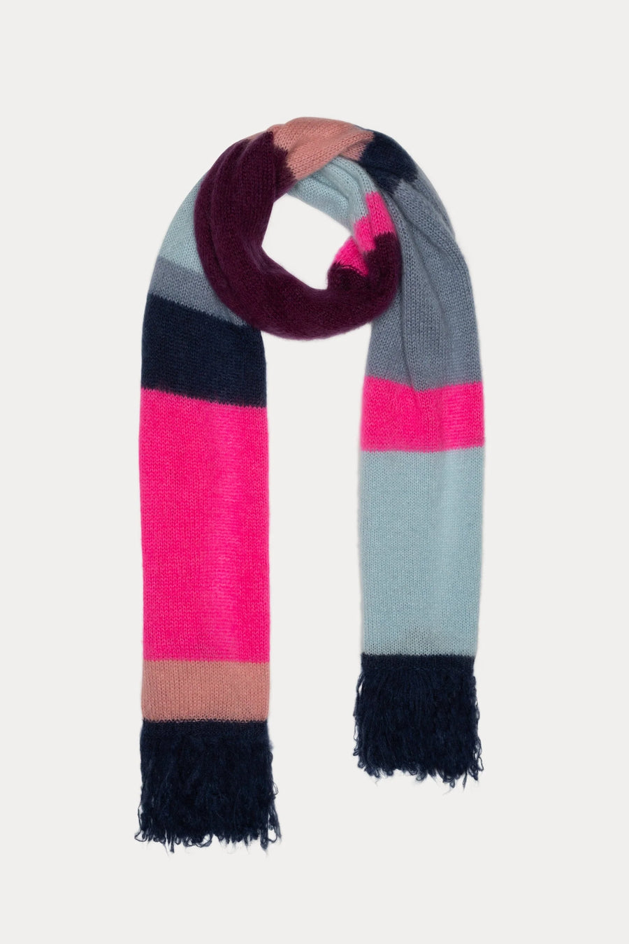 POM Shawl - Brushed Stripes Blue