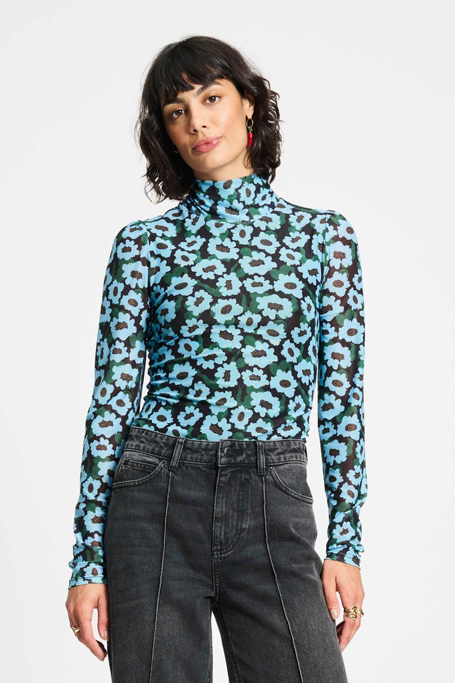 Turtleneck top POM - Wild Flowers Blue - sp9274
