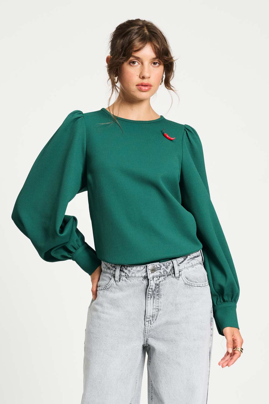 POM top- Kae Pine Green - sp9273