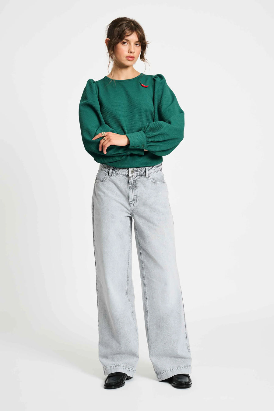 POM top- Kae Pine Green - sp9273