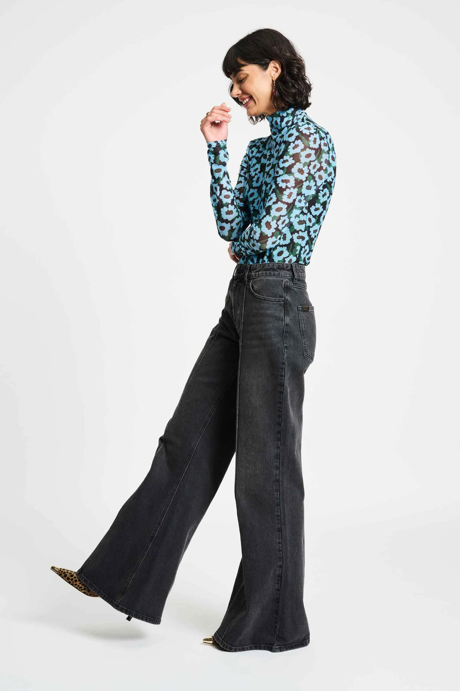 Turtleneck top POM - Wild Flowers Blue - sp9274